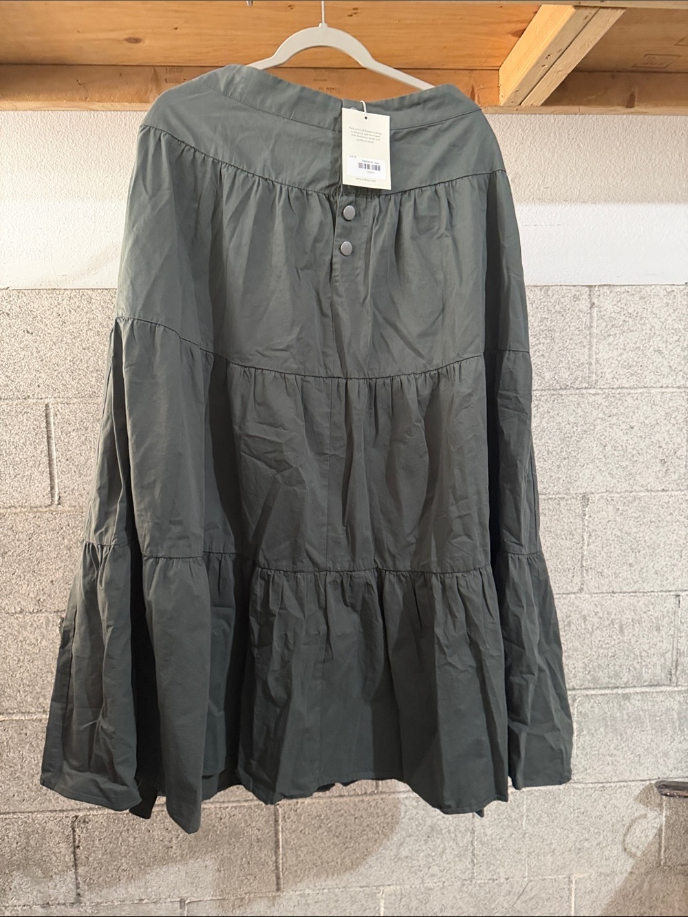 bohme Tiered Maxi Skirt in Olive